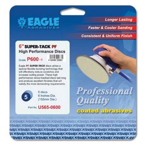 Eagle U565-0080 PF Premium Series High Performance Resin Bonded Abrasive Disc, 6 in, 80 Grit, Super-