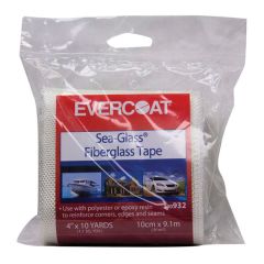 EVERCOAT® Sea-Glass® 100932 Fiberglass Tape, 4 in W x 10 yd L, White/Neutral