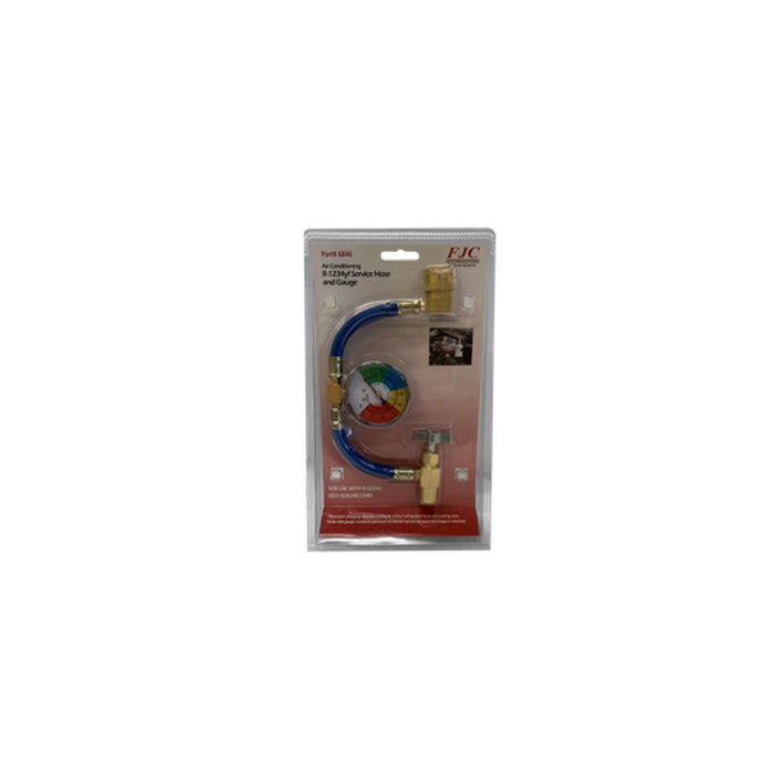 FJC REFRIGERANT R-1234yf u-charge hose with gauge for self-sealing cans