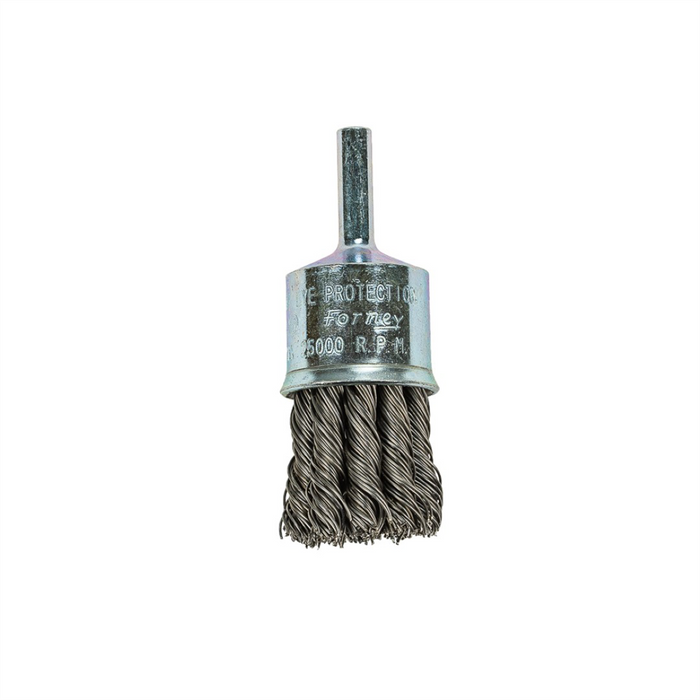 Forney Welding and Metal Working Command PRO End Brush, Knotted, 1 in x .020 in x 1/4 in Shank
