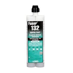 Fusor® 132 2-Part Super Fast Plastic Repair Adhesive, 7.1 oz Bottle, Paste, Black/Off-White