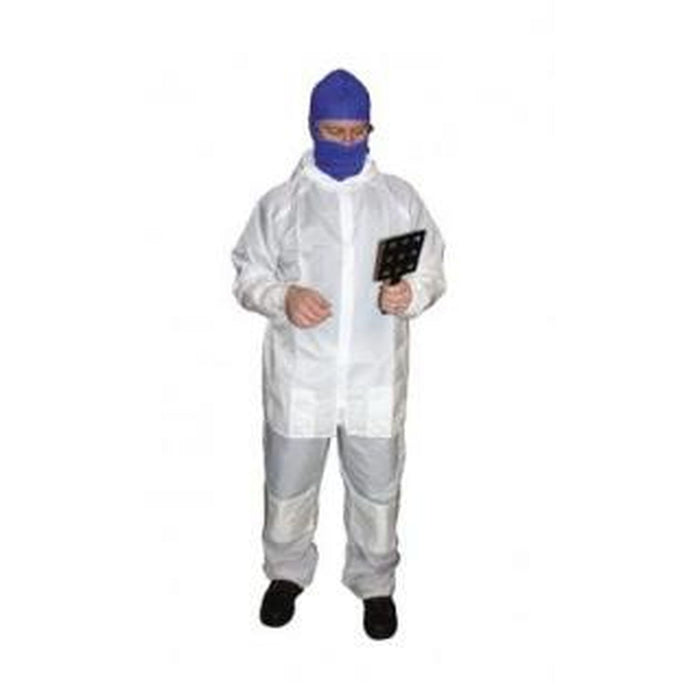 GL Enterprises Enterprises 2555 4 Pockets Anti-Static Painter's Protection Pant, Large, White/Blue,