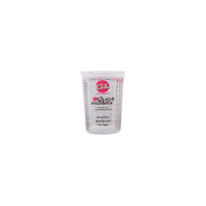 GL Enterprises Enterprises Quick Mix 940 Measuring and Mixing Cup with Lid, 40 oz, Clear