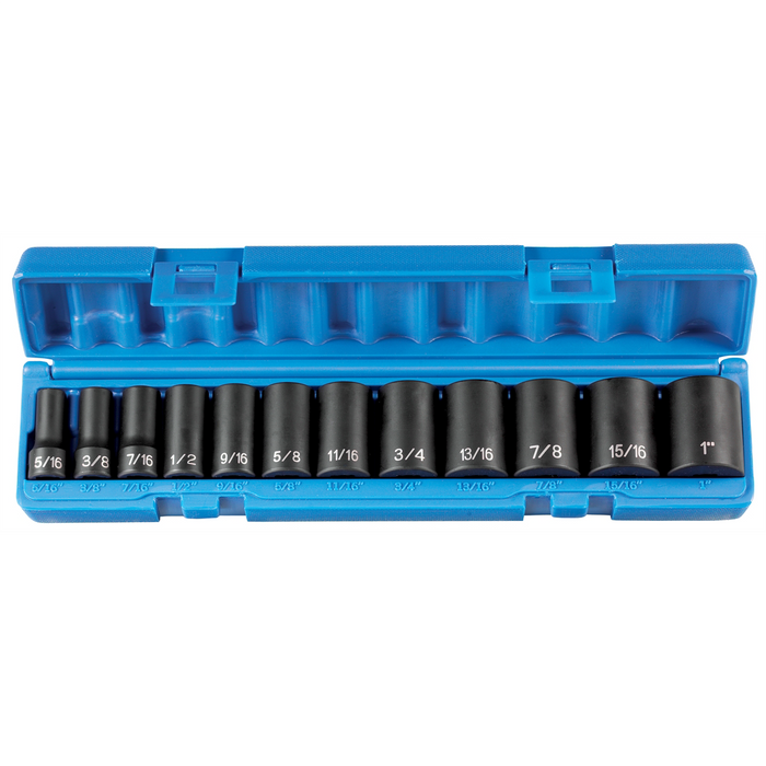Grey Pneumatic Socket Sets 3/8"" Drive 12 Piece Semi-Deep Set - 12