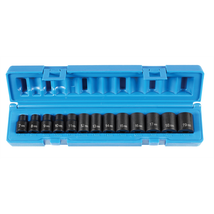 Grey Pneumatic Socket Sets 3/8"" Drive 13 Pc. Std. Length Metric S