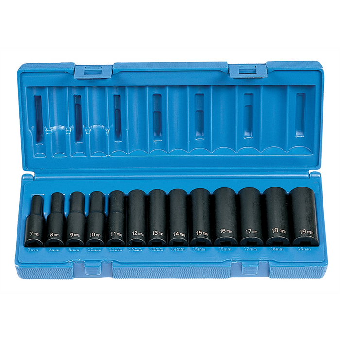 Grey Pneumatic Socket Sets 3/8" Drive 13 Piece