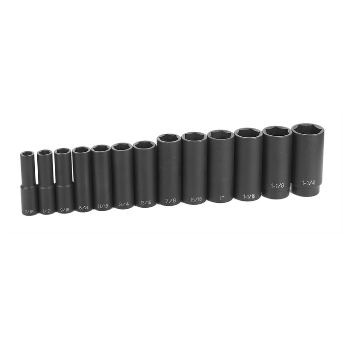 Grey Pneumatic Socket Sets 1/2" Drive 13 Piece Deep Set