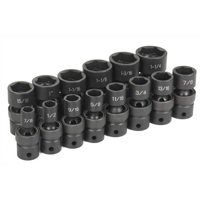 Grey Pneumatic Socket Sets 1/2"" Drive 14 Pc. Standard Length Frac