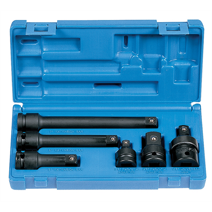 Grey Pneumatic Socket Sets 1/2DR 6PC ADAPTER/EXT SET