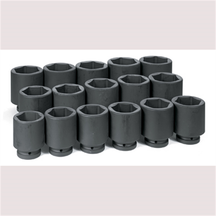 Grey Pneumatic Socket Sets 1" Dr. 16 Piece Deep Fractional Set 2-1/16" - 3"