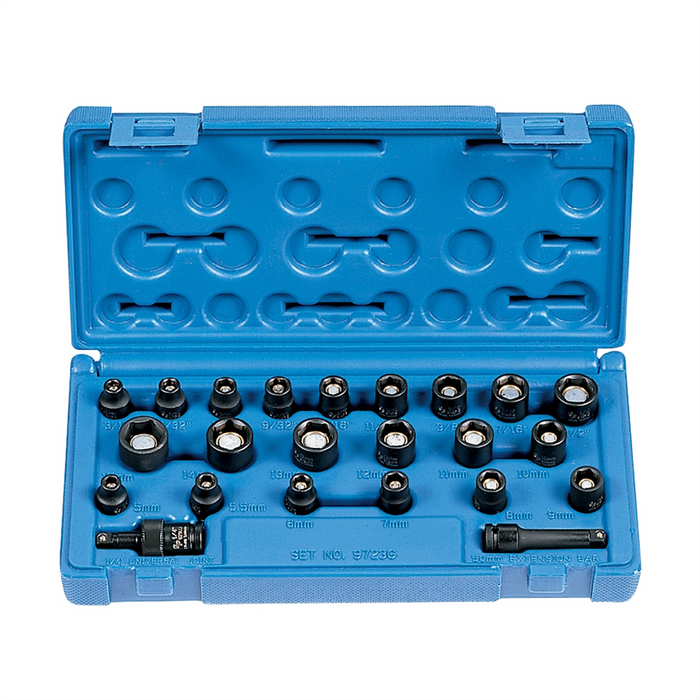 Grey Pneumatic Socket Sets 1/4" Dr. 23 Pc. Std.