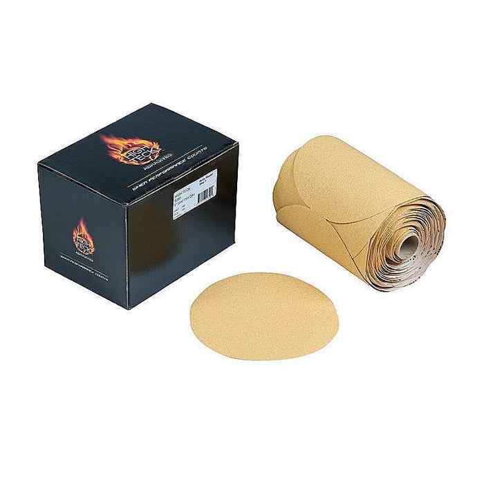 High Teck™ 6150 Premium Disc Roll, 6 in Dia, P150 Grit, Aluminum Oxide, Gold, PSA Attachment