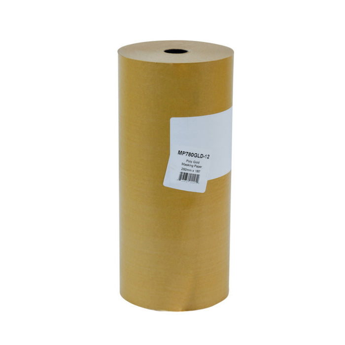 High Teck Products High Teck MP780GLD-12 Masking Paper, 12 in W x 180 ft L, Polycoated Paper, Gold,
