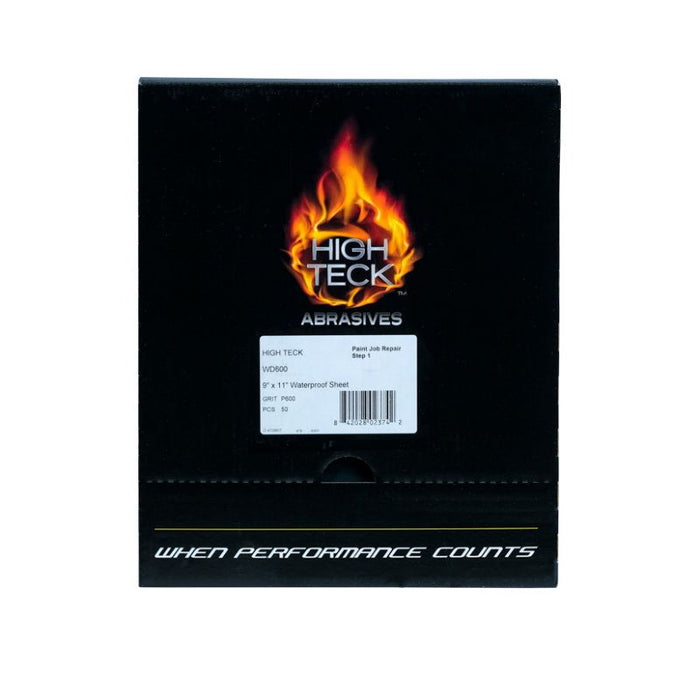 High Teck WD600 Premium Waterproof Sheet, 9 in W x 11 in L, 600 Grit, Resin Backing, Wet — view 5