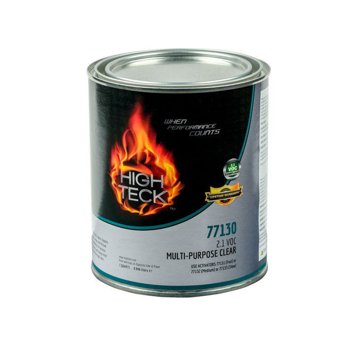 High Teck 77130-4 Multi-Purpose Clearcoat, Clear, 1 qt, 2.1 lb/gal VOC, 4:1 Mix, 32% Solids