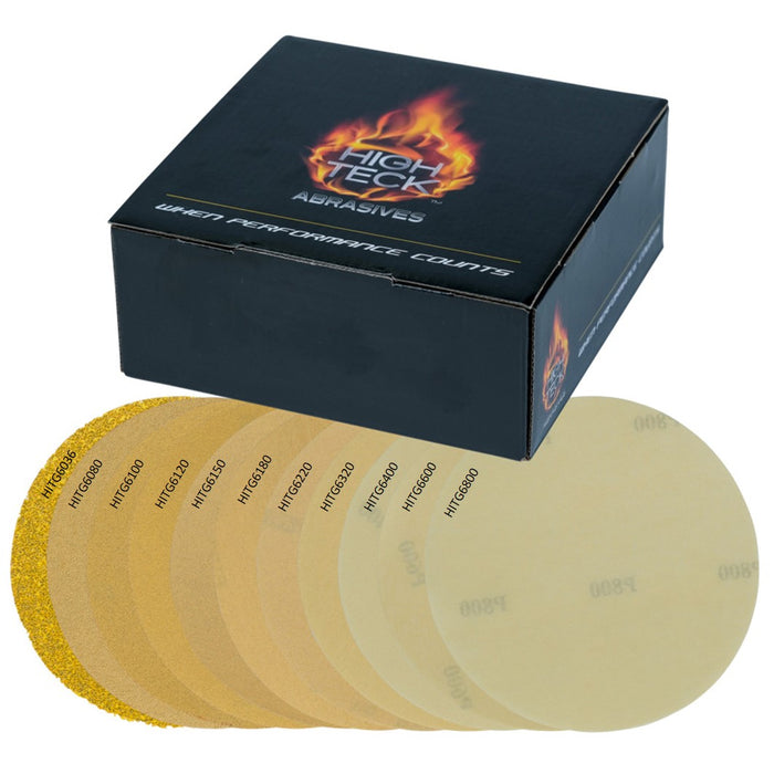 High Teck Products High Teck G6320 Premium Sanding Disc, 6 in Dia, P320 Grit, Aluminum Oxide, Resin — view 2