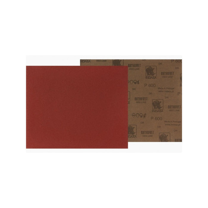 Indasa USA, Inc Medallion 6-600 Rhynowet Red Line XL Full Sanding Sheet, 11 in L x 9 in W, 600 Grit