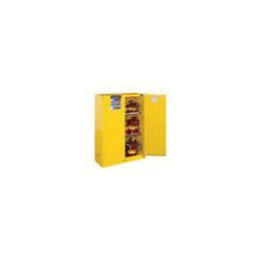 Justrite™ 894520 Flammable Safety Cabinet, 45 gal, 65 in H x 43 in W x 18 in D, Self-Close Door, 2 Doors, Yellow