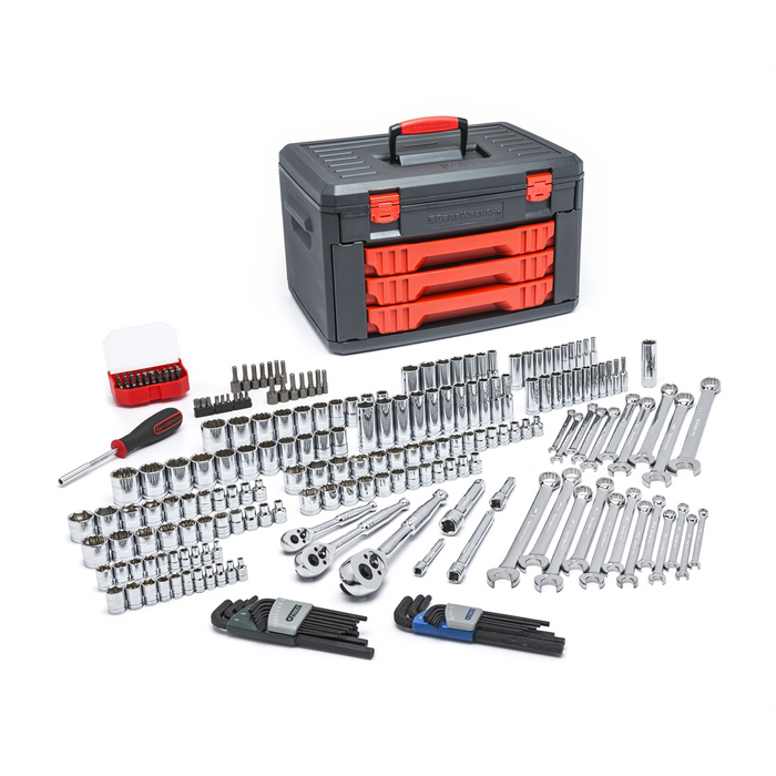 Gearwrench Piece Mechanics Tool Set Inch 3 Drawer Storage Box