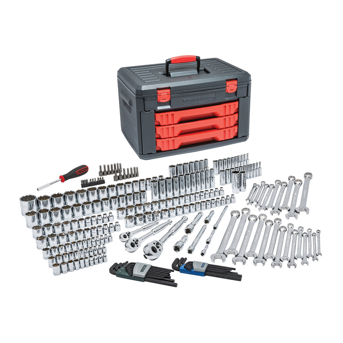 Gearwrench Piece Mechanics Tool Set Inch 3 Drawer Storage Box
