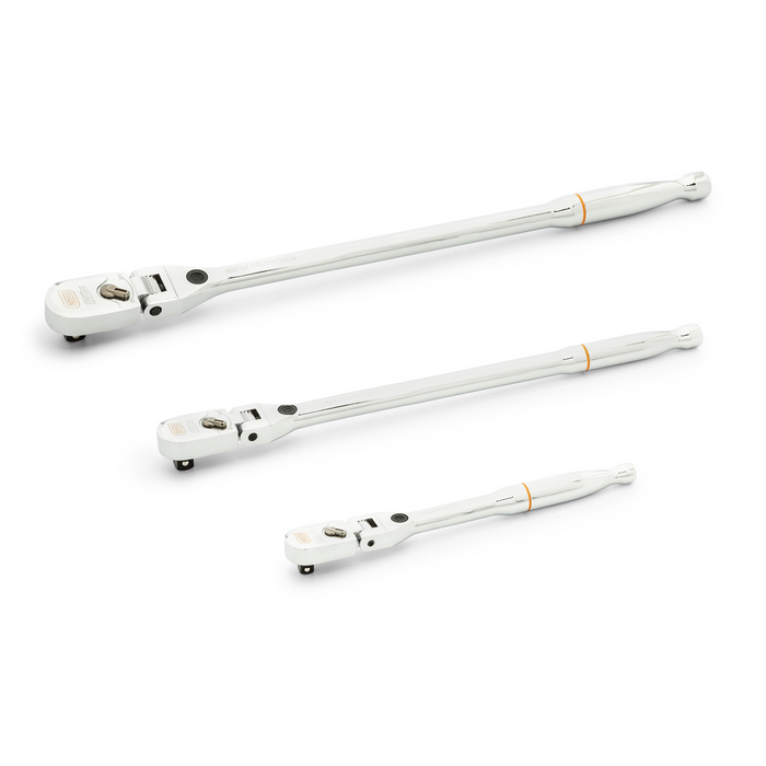 Gearwrench 3 Piece 1/4 Inch, 3/8 Inch, 1/2 Inch Drive 120XP Locking Flex Head Ratchet Set