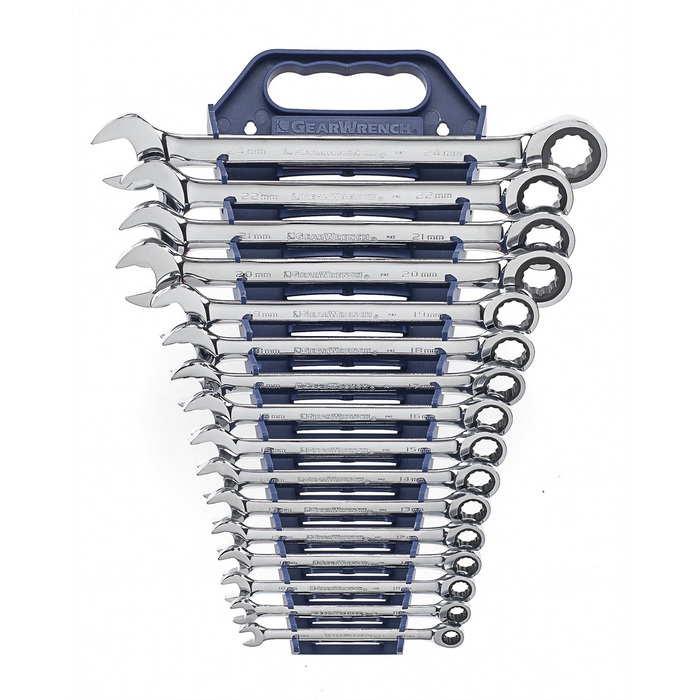 Gearwrench Piece 72-Tooth 12 Point Ratcheting Combination Metric Wrench Set
