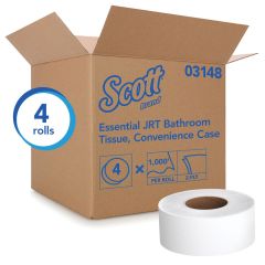 Scott®; 03148 Convenience Case Jumbo Essential Toilet Paper Roll, 1000 ft x 3.55 in, 2 Plys