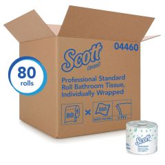 Scott® 04460 Standard Essential Toilet Paper Roll, 4.1 x 4 in, 2 Plys