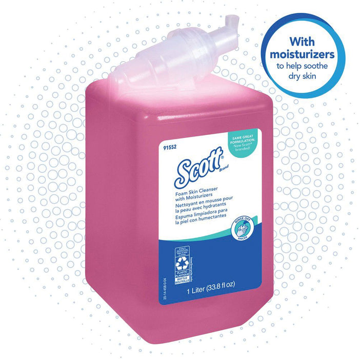 Kimberly-Clark Scott 91552 Professional Series Foam Skin Cleanser with Moisturizer, 1 L Bottle, Liqu