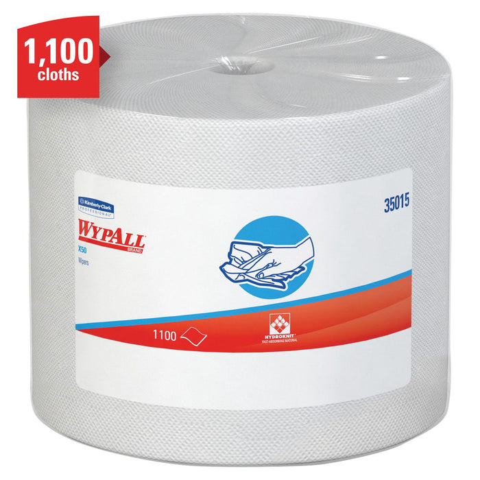 Kimberly-Clark WypAll X50 Jumbo Roll Cloth 35015, 9.8 x 13.4 in, 1100 sheets, White