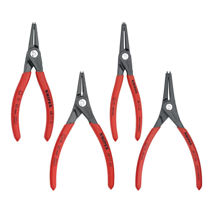 Knipex Tools 4 Pc Precision Snap Ring Pliers Set, Non-slip plastic