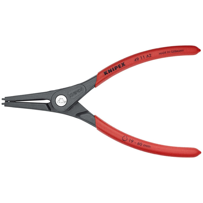 Knipex Tools Ext Precision Snap Ring Pliers, 7.25", Non-slip plastic, 5/64" Tips, Bulk
