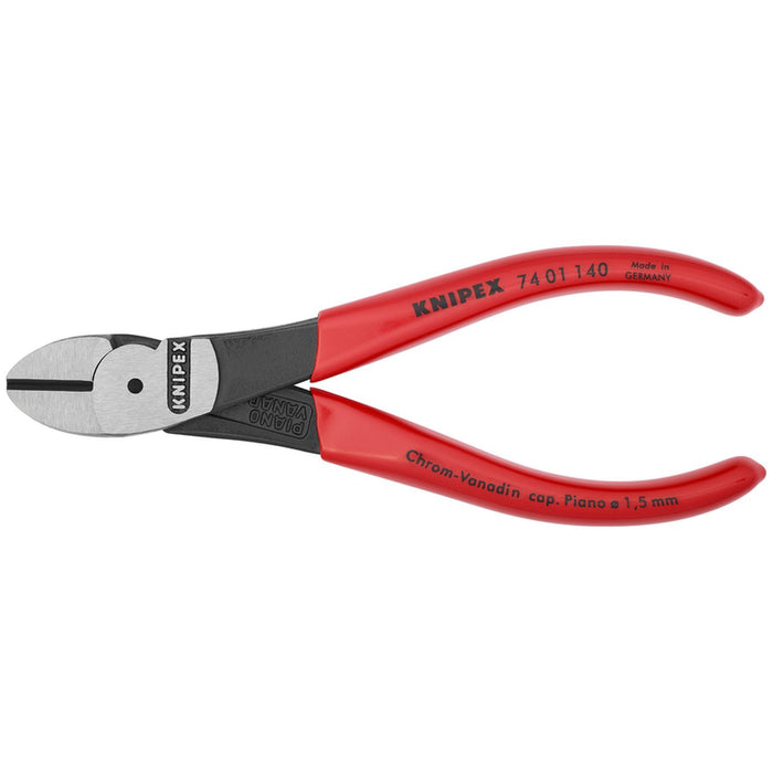 Knipex Tools High Leverage Diagonal Cutters, 5.5", Plastic Coating