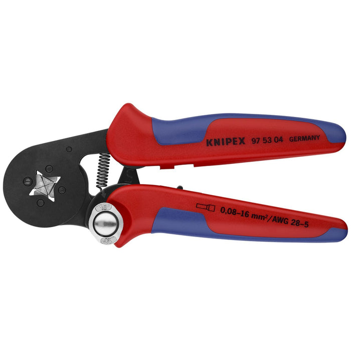 Knipex Tools Self-Adjusting Crimping Pliers-Ferrules, 7", Auto Square Crimp, 1 Crimp Pos