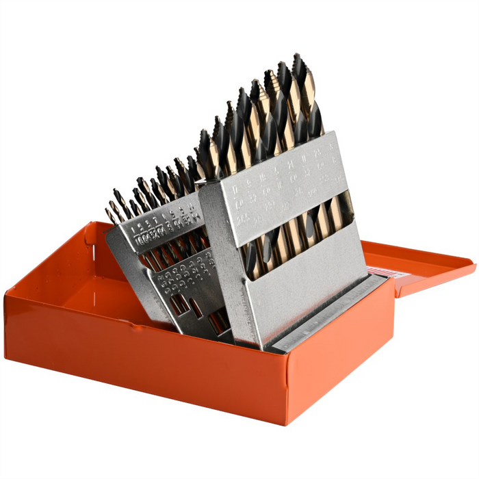 Knkut Drill Bits Piece Mechanics Length Step Point Drill Bit Set 1/16"-3/8" by 64ths