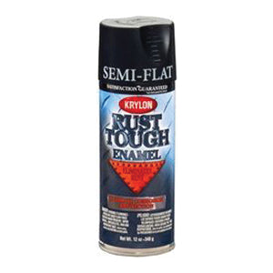Krylon Rust Tough RTA9203 Rust Preventive Enamel, 12 oz Aerosol Can, Liquid, Black