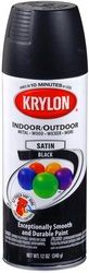 Krylon Interior Exterior Decorator Paint; Black Satin; 12 oz. Aerosol