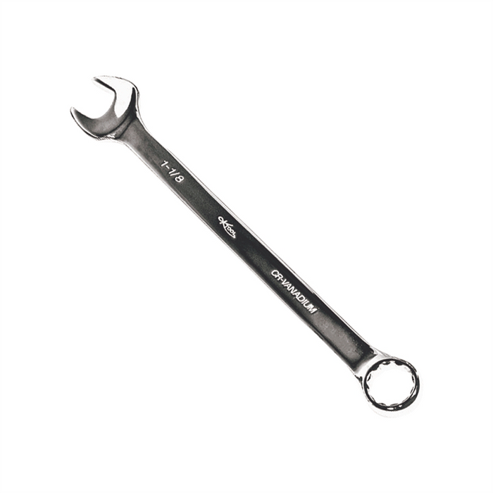 K Tool International Wrench 1-1/8 Inch Combination Hi Polish 12 Point 15 Degree