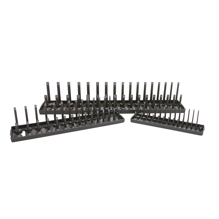 K Tool International Socket Holder Set 3 pc MM Gray