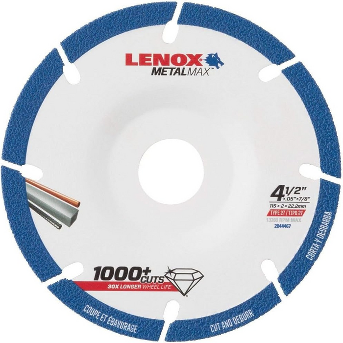 Lexol 4.5 Inch Diamond Combo Cut Grinding Wheel with 7/8 Inch Arbor