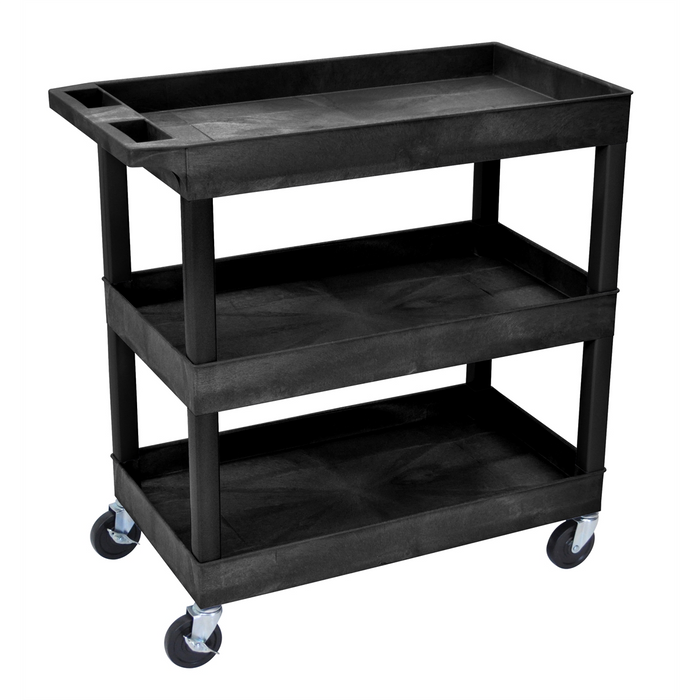 Luxor Workplace Carts E-Series 3-Shelf Utility Cart
