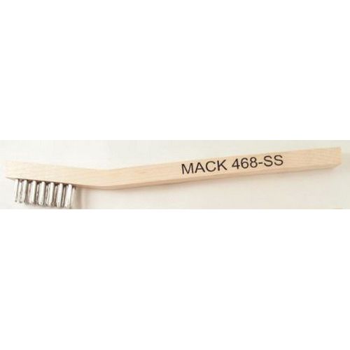 Mack Brushes MACK 468/SS 468 Series Welder Mini Scratch Brush, 7-3/4 in OAL, Stainless Steel, Wood H