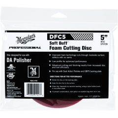 Meguiar's® Soft Buff™ DFC5 Dual Action Cutting Disc, 5 in Dia, Hook and Loop Attachment, Foam Pad, Red