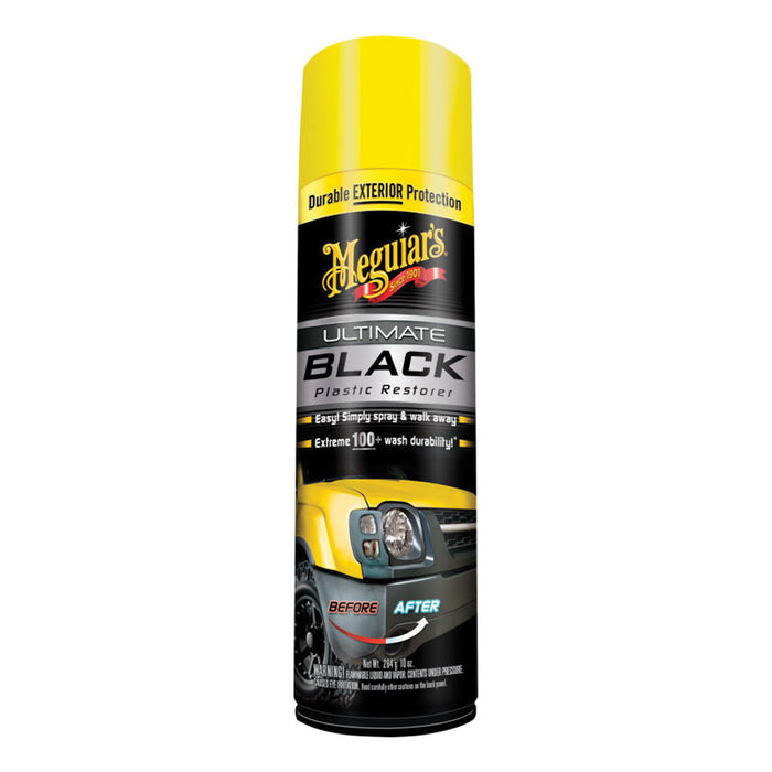 Meguiar's G16910 Ultimate Black Plastic Restorer 10 oz Clear Aerosol Can