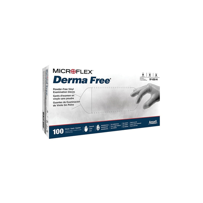 Microflex Corp. Microflex Derma Free DF-850-S General Purpose Disposable Exam Gloves, Small, Vinyl, — view 2