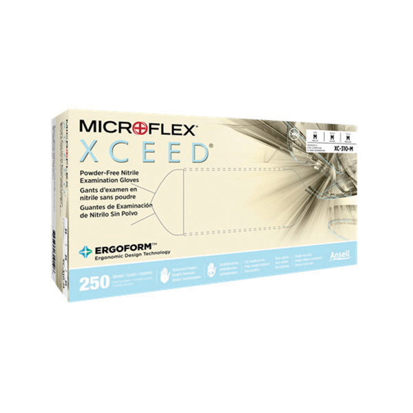 Microflex XC310-XL X-Large Blue Nitrile Disposable Exam Gloves, Textured with ERGOFORM Technology โ view 2