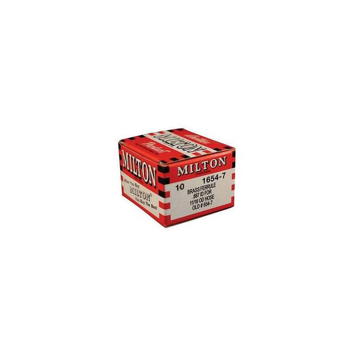 Milton Industries, Inc. Milton 1654-7 Domestic Hose Ferrule, 11/16 in, Brass