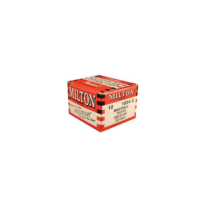 Milton Industries, Inc. Milton 1654-8 Domestic Hose Ferrule, 23/32 in, Brass