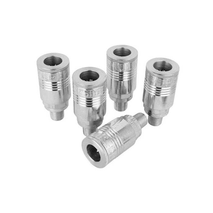 Milton Industries, Inc. Milton 1804 P-Style Coupler, 1/4 in, MNPT, 300 psi, Steel — view 2