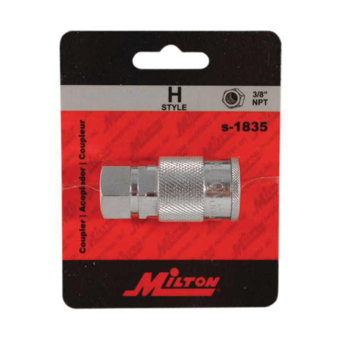 Milton Industries, Inc. Milton 1835 H-Style Coupler, H-Style, 3/8 in, FNPT, Steel